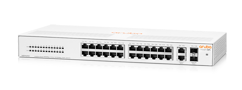 Aruba Instant On 1430 16-Port Gb Unmanaged PoE Switch | 16-Port Class 4 PoE  (124W) - 16x 1G Ports | Fanless | US Cord (R8R48A#ABA)